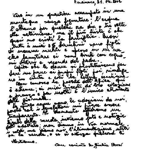 lettera Suor Giulia
